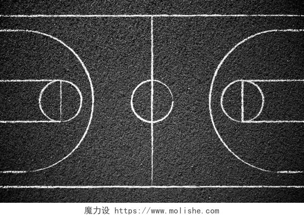俯拍黑色地面上的篮球框架街头篮球法院